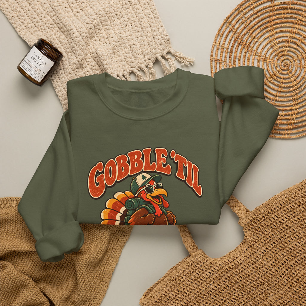 Custom Gobble 'Til You Wobble Thanksgiving Sweatshirt