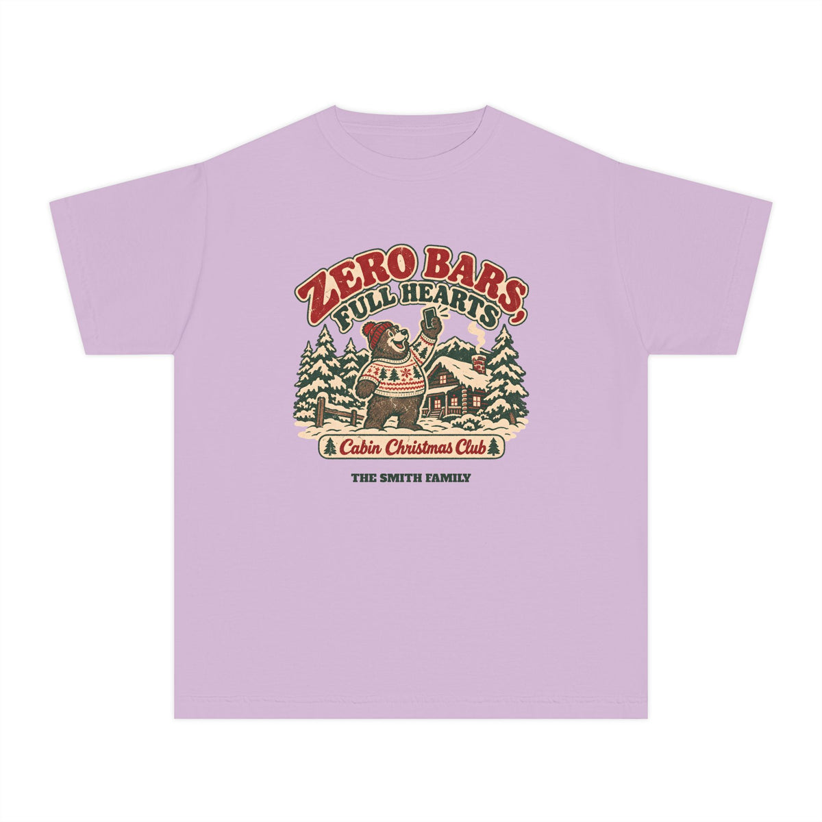 Custom Kids Zero Bars Full Hearts Cabin Christmas Shirt