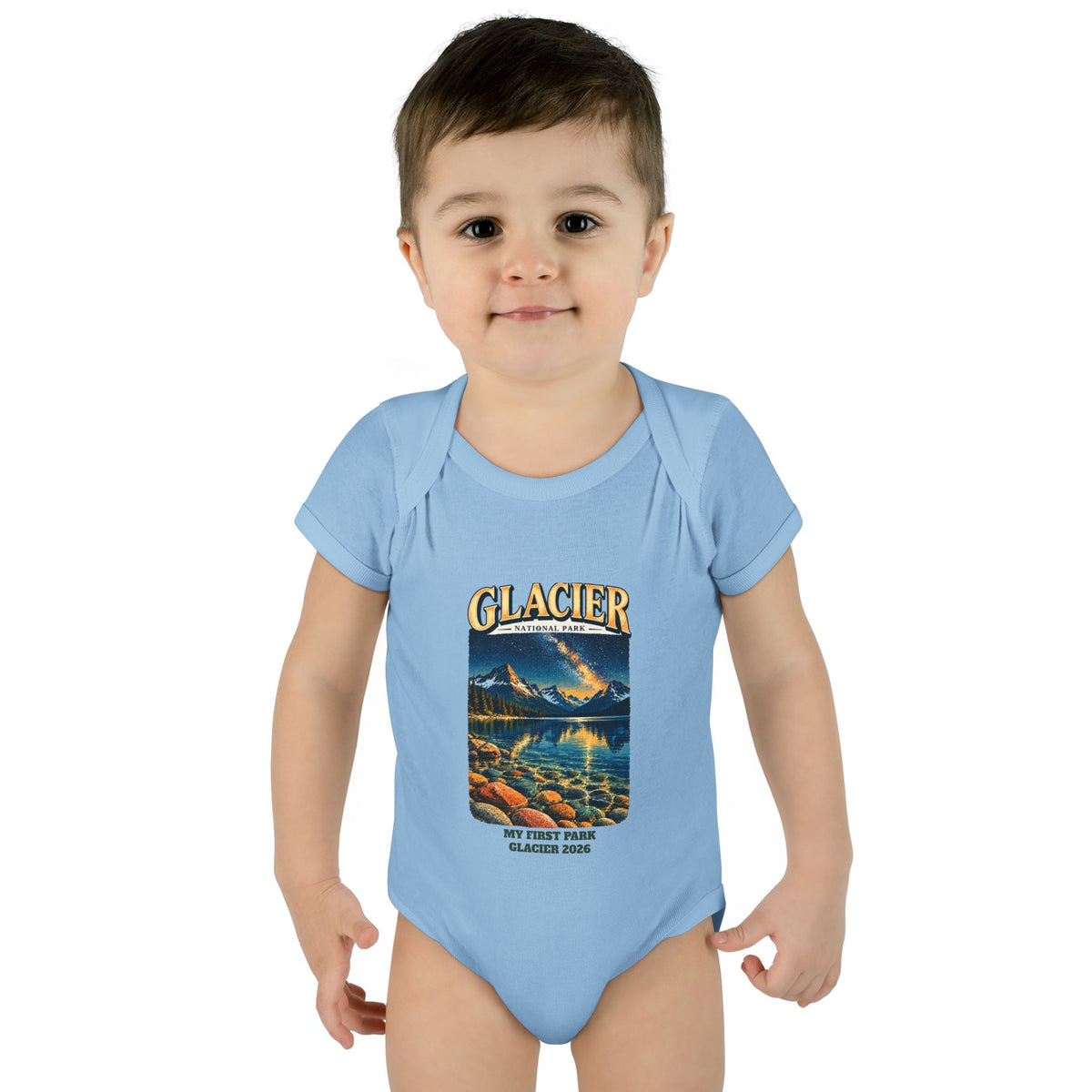 Custom Baby Glacier National Park Night Sky Onesie