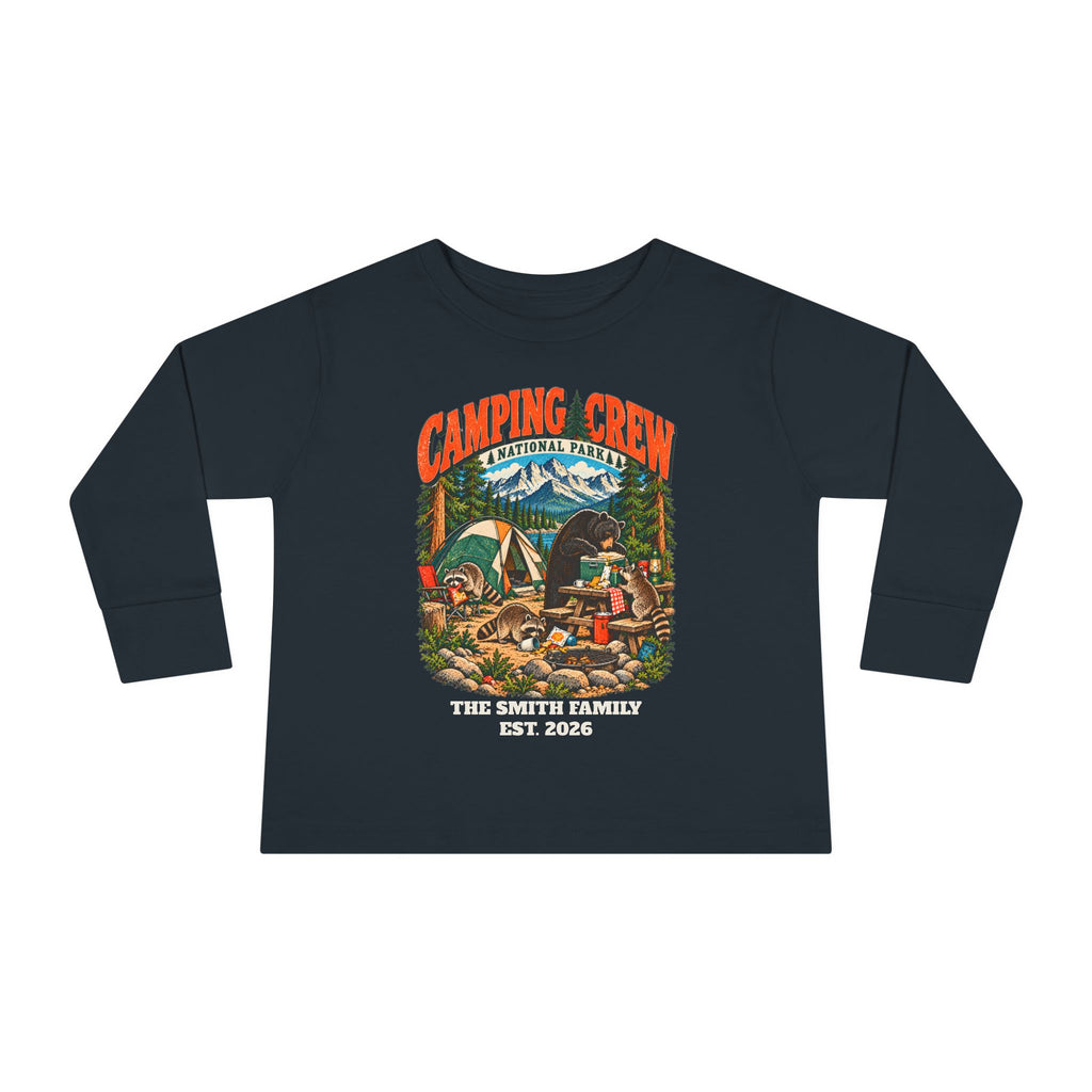 Custom Toddler Camping Crew Camping Long Sleeve Shirt