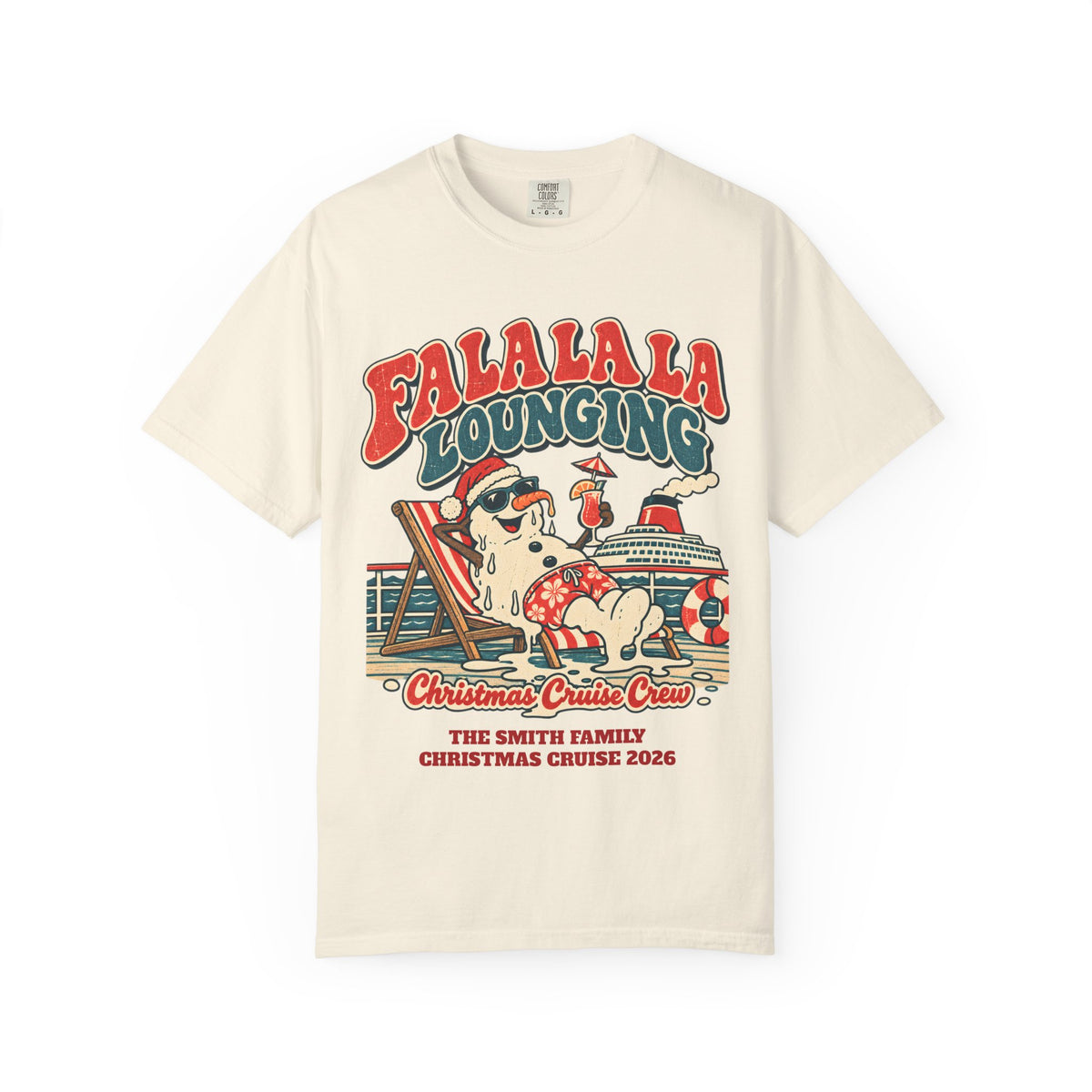 Custom Fa La La Lounging Family Christmas Cruise Shirt