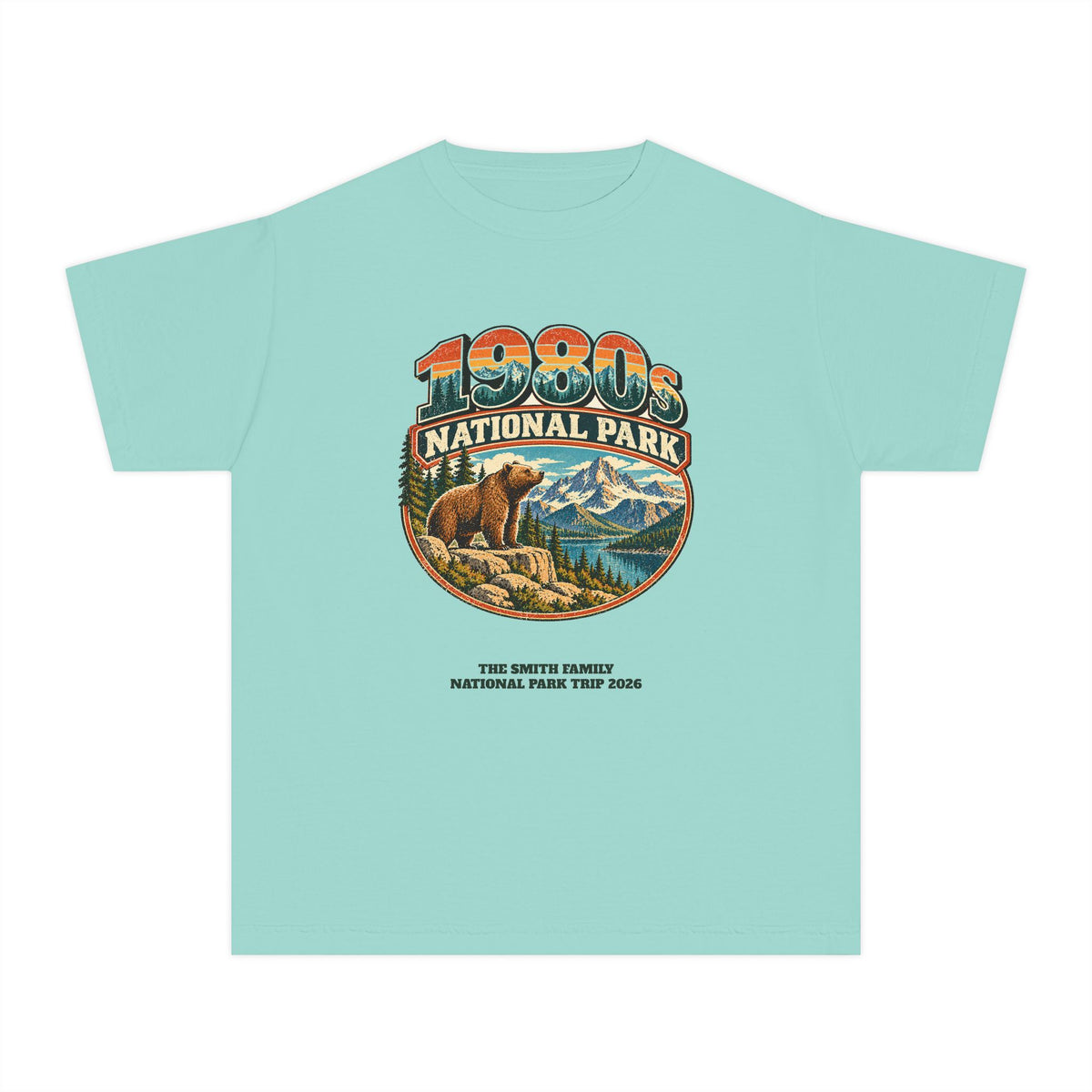 Custom Kids 1980s National Park Family Trip Shirt