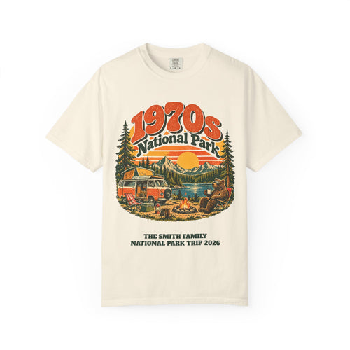Custom 1970s National Park Family Camping Shirt