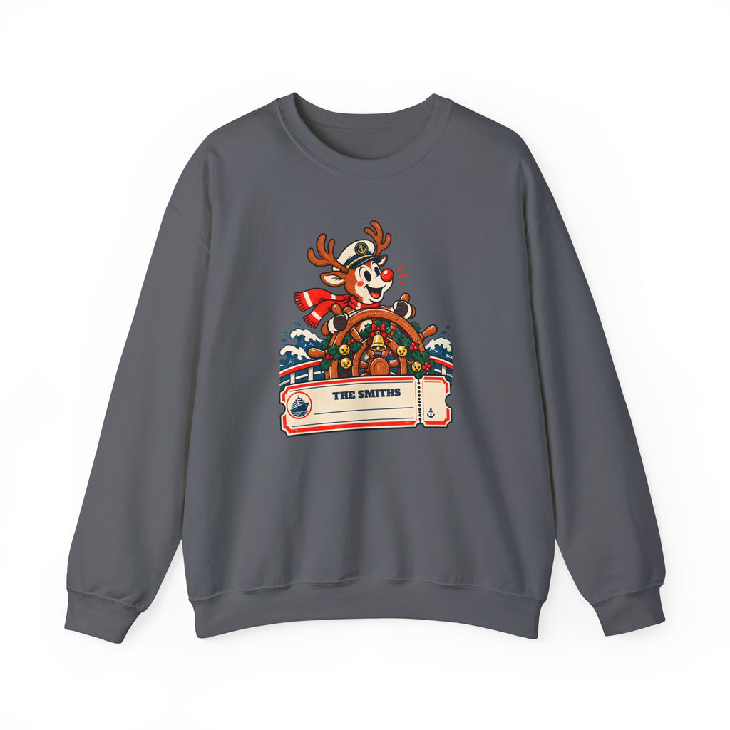 Custom Reindeer Captain Christmas Cruise Sweatshirt