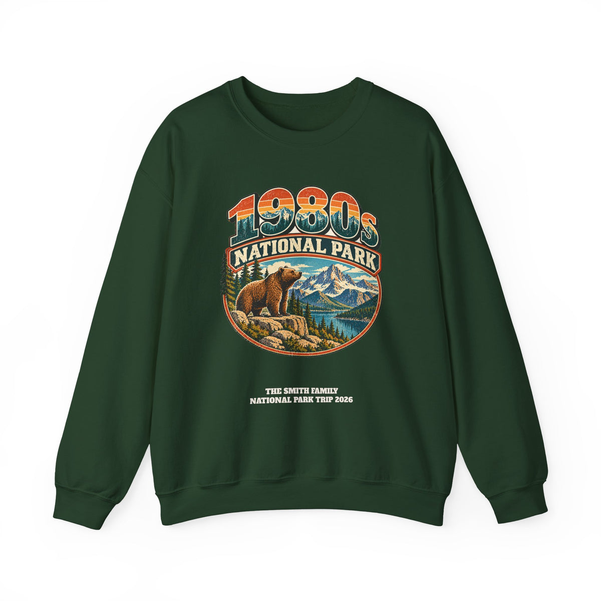 Custom 1980s National Park Family Trip Sweatshirt