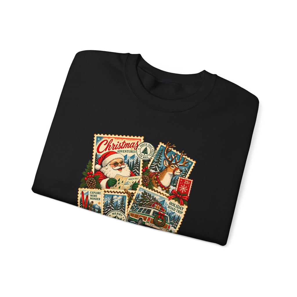 Custom Christmas Adventures Vintage Stamp Sweatshirt