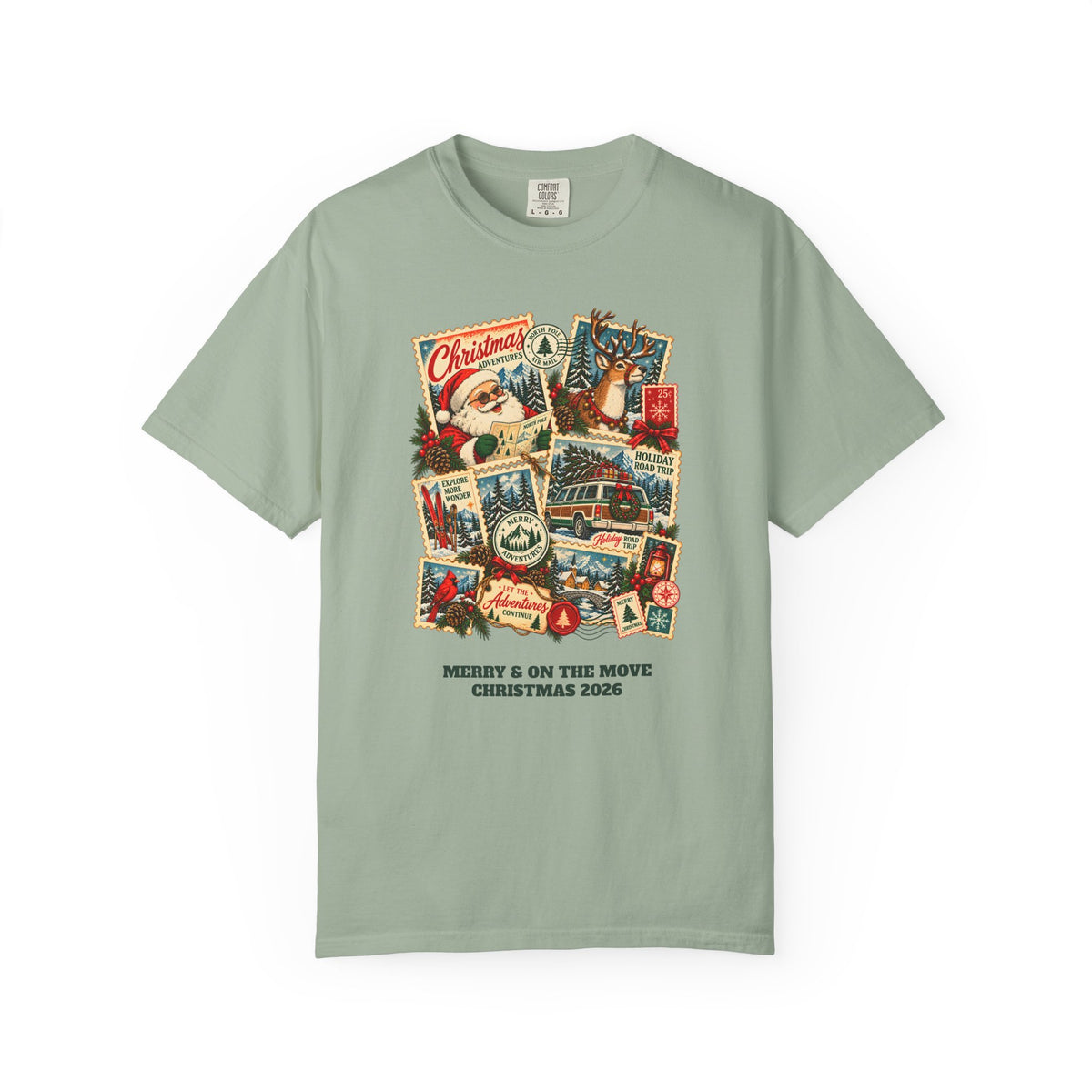 Custom Christmas Adventures Vintage Stamp Shirt