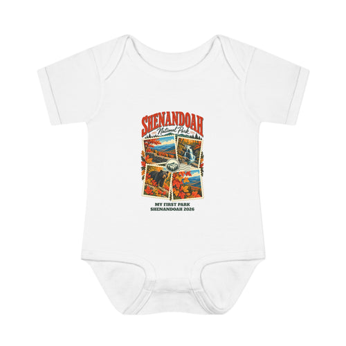 Custom Baby Shenandoah National Park Stamp Collage Onesie