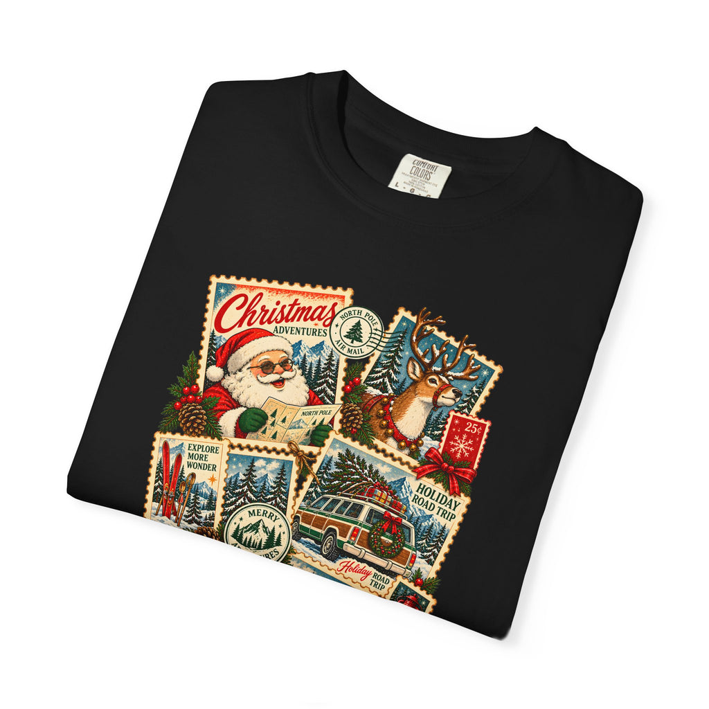 Custom Christmas Adventures Vintage Stamp Shirt