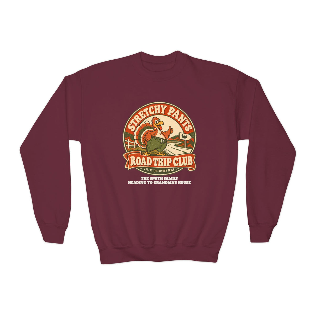 Custom Kids Stretchy Pants Thanksgiving Sweatshirt