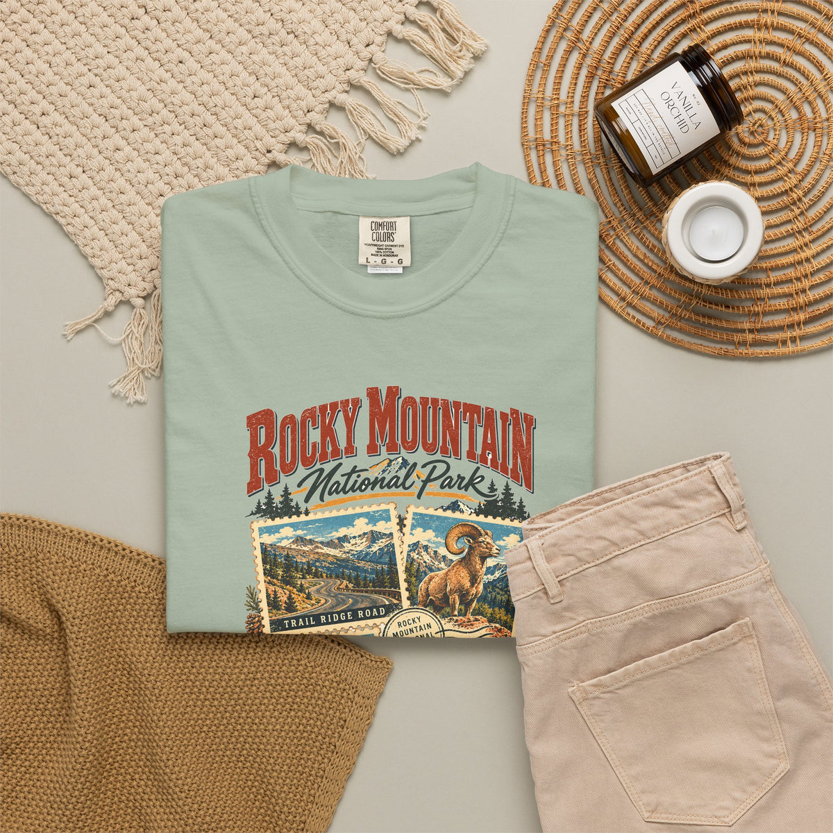Custom Rocky Mountain National Park Stamp Collage Shirt
