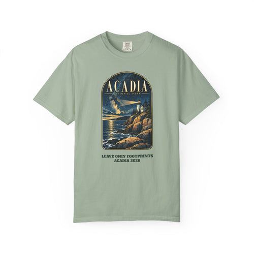 Custom Acadia National Park Lighthouse Night Sky Shirt