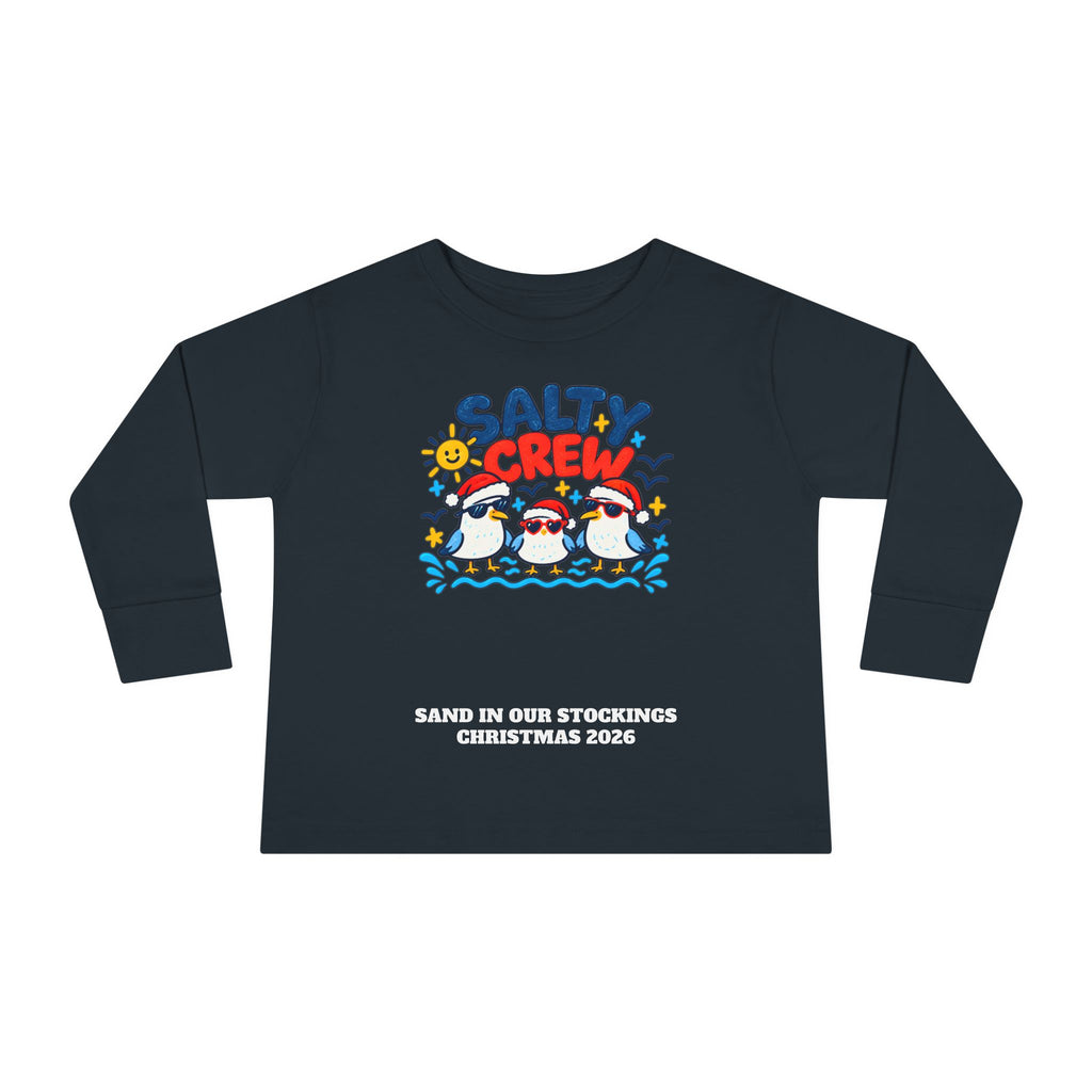 Custom Toddler Salty Crew Beach Christmas Long Sleeve Shirt