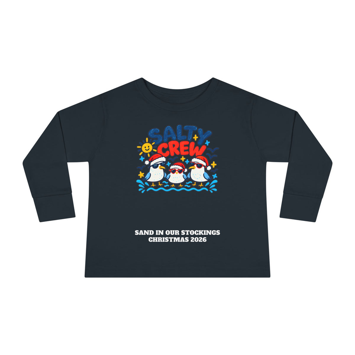 Custom Toddler Salty Crew Beach Christmas Long Sleeve Shirt