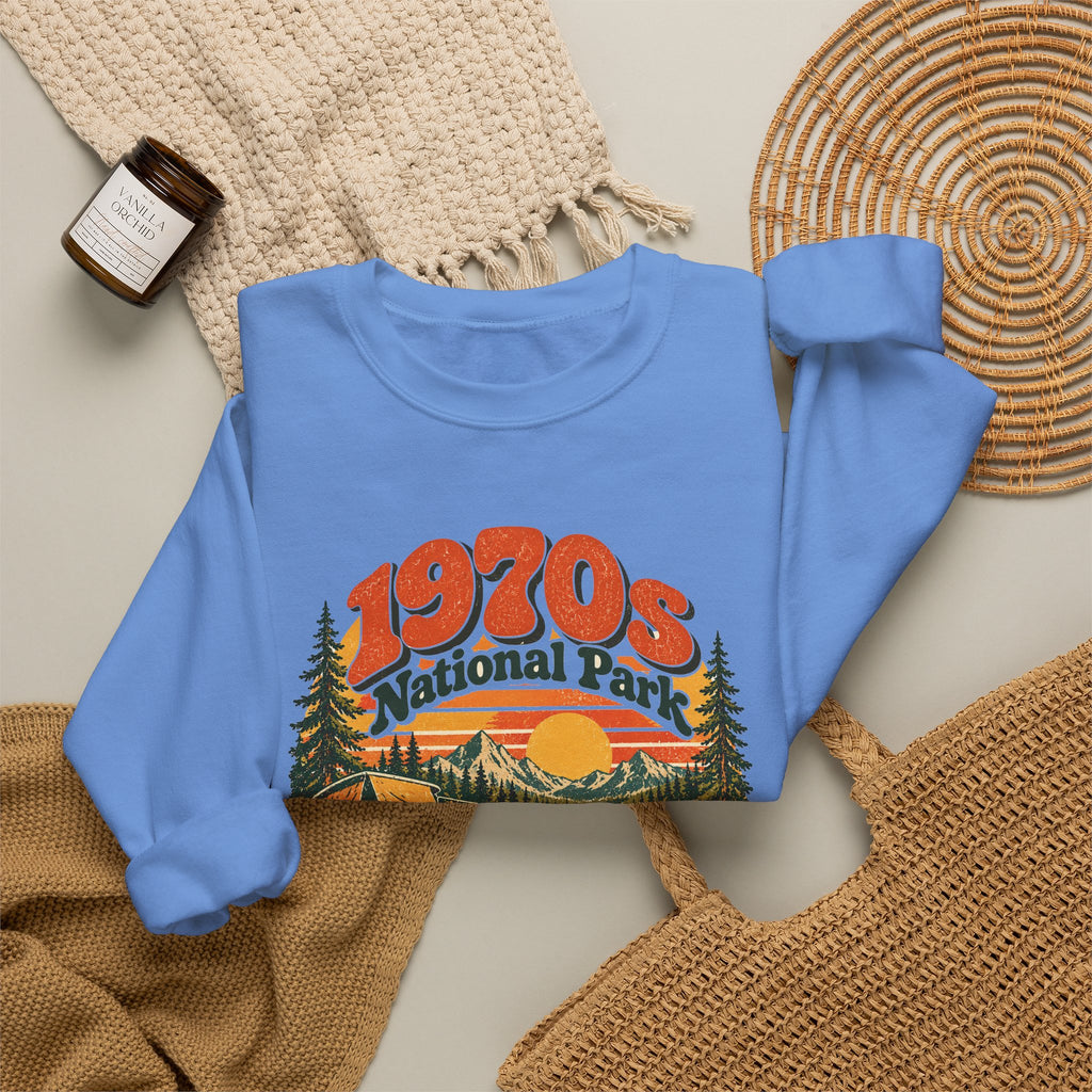 Custom 1970s National Park Family Camping Sweatshirt