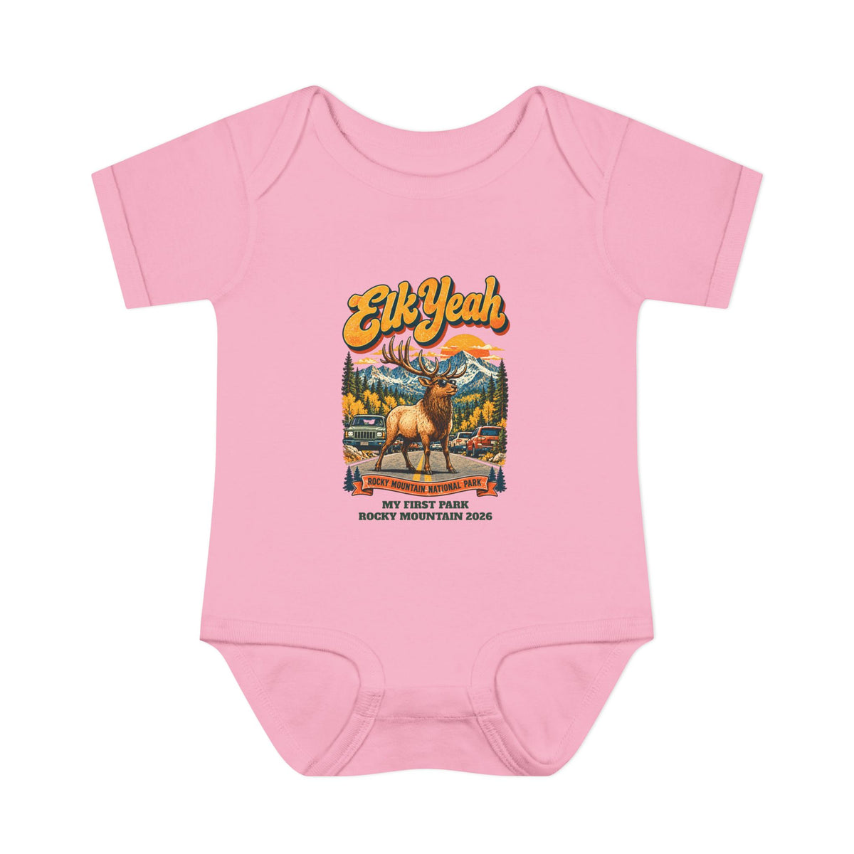 Custom Baby Rocky Mountain National Park Elk Yeah Onesie
