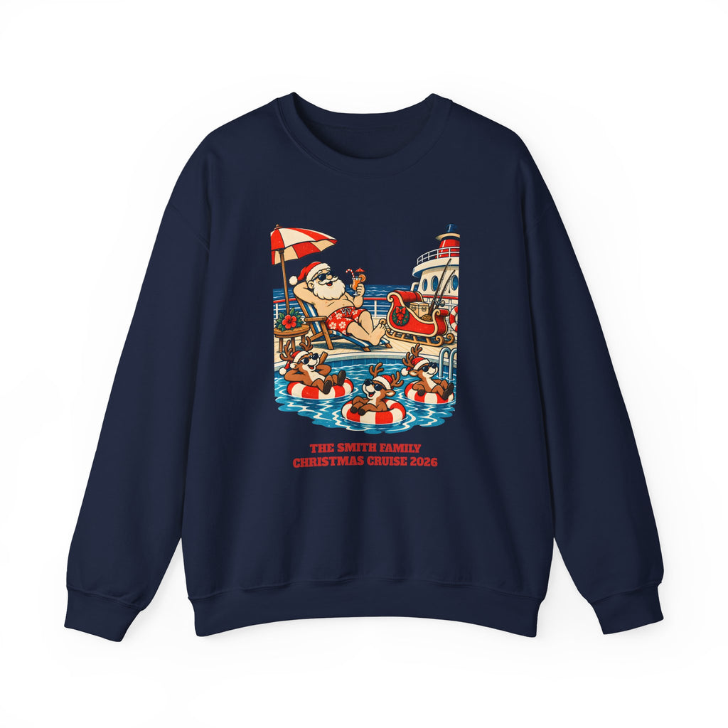 Custom Santa Pool Day Christmas Cruise Sweatshirt