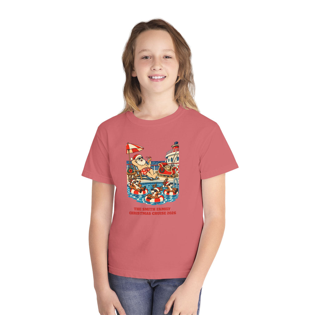 Custom Kids Santa Pool Day Christmas Cruise Shirt