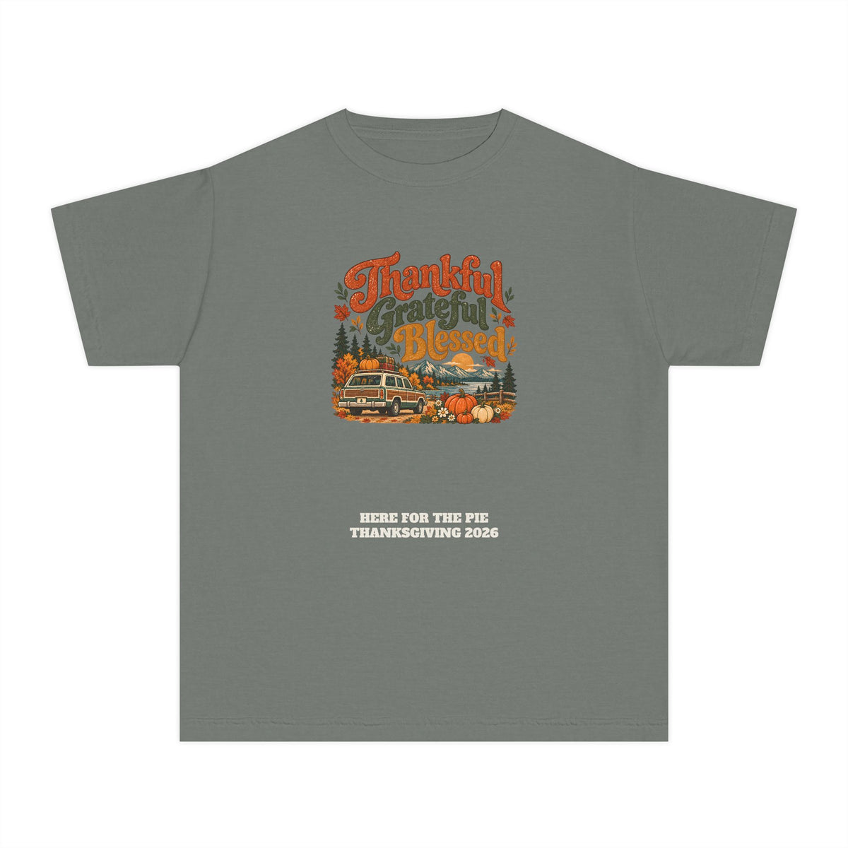 Custom Kids Thankful Grateful Blessed Thanksgiving Road Trip Shirt
