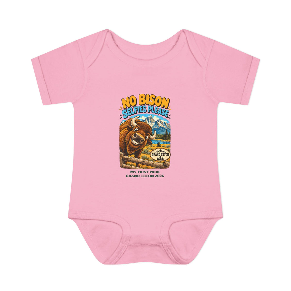 Custom Baby Grand Teton National Park Funny Bison Onesie