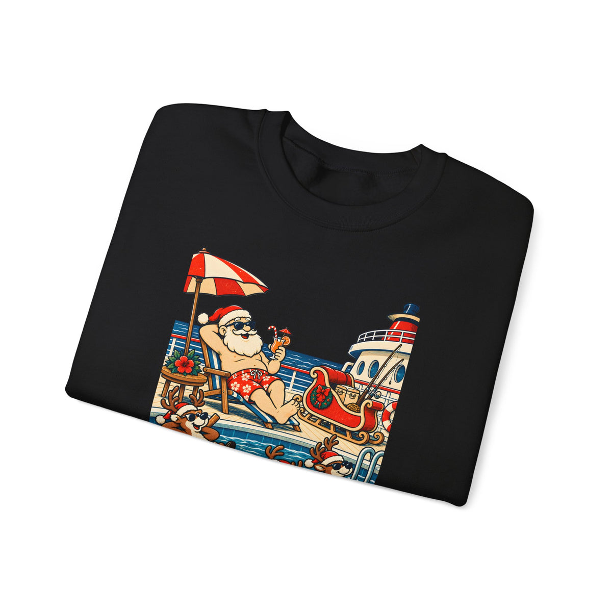 Custom Santa Pool Day Christmas Cruise Sweatshirt