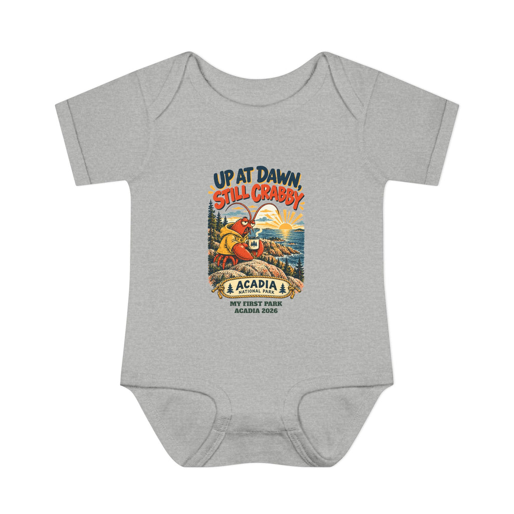 Custom Baby Acadia National Park Still Crabby Onesie