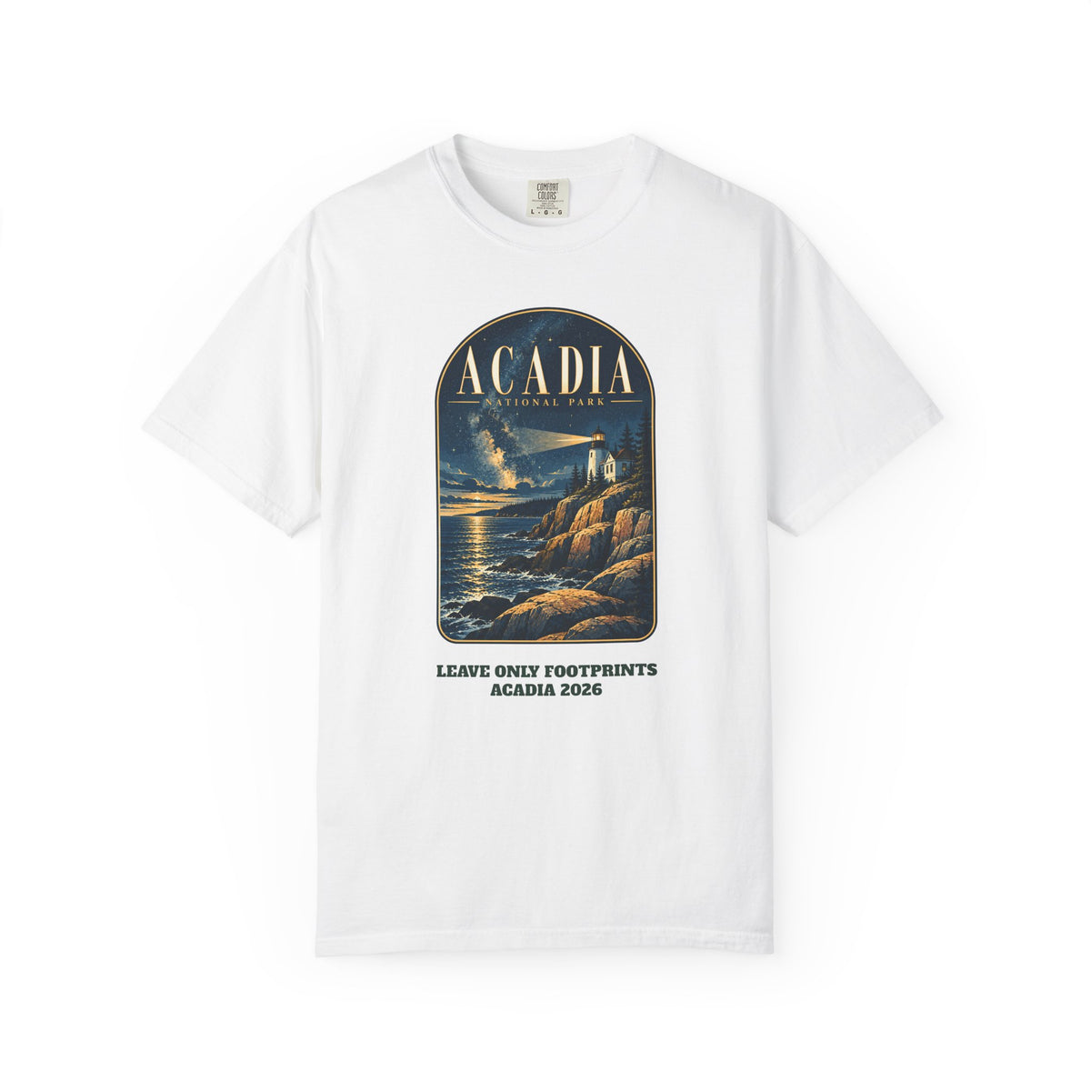 Custom Acadia National Park Lighthouse Night Sky Shirt