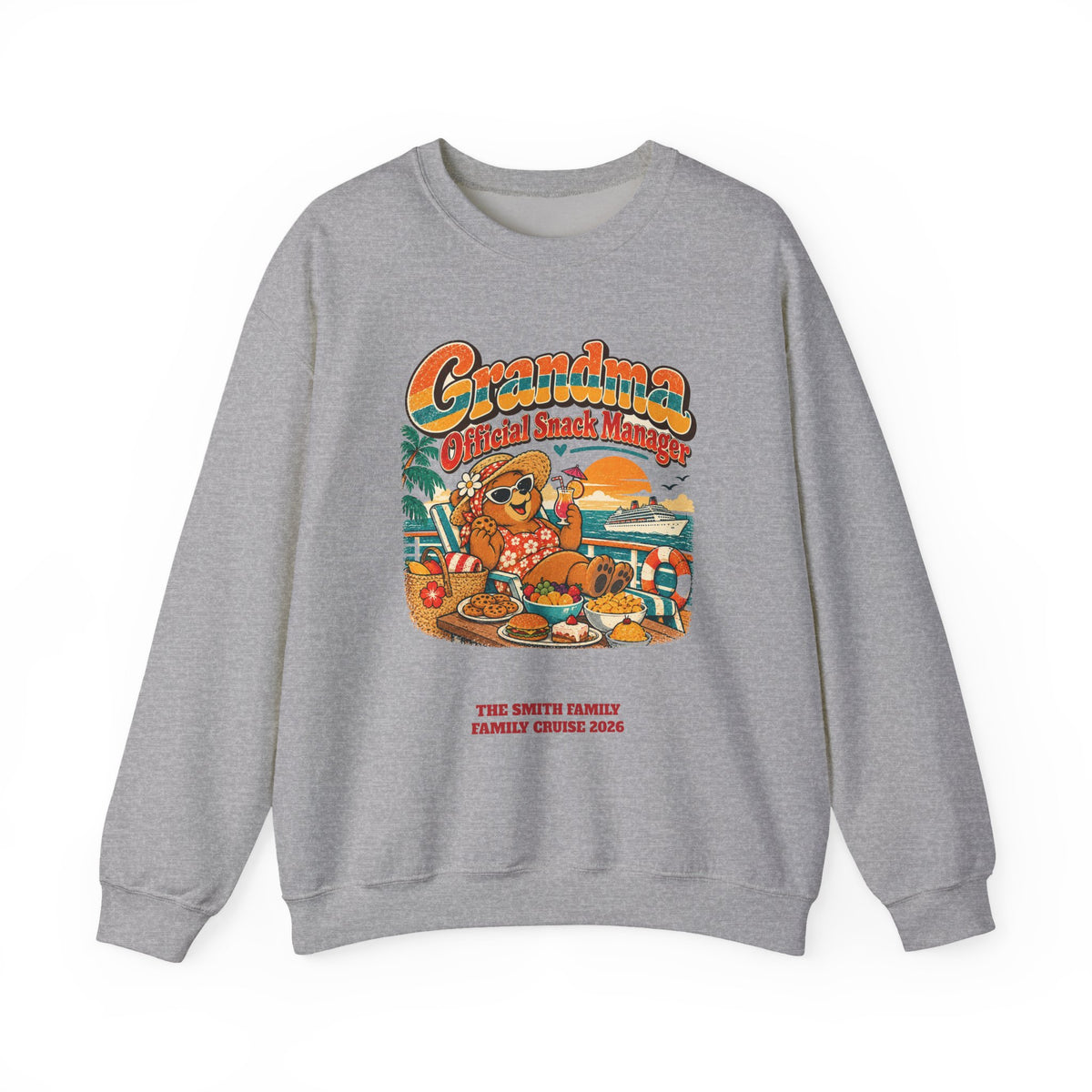 Custom Grandma Snack Manager Cruise Sweatshirt
