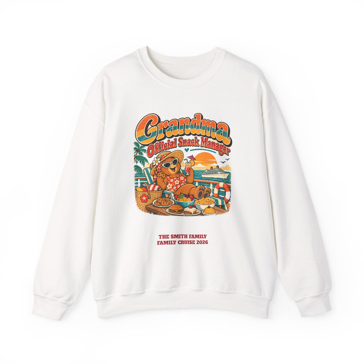 Custom Grandma Snack Manager Cruise Sweatshirt