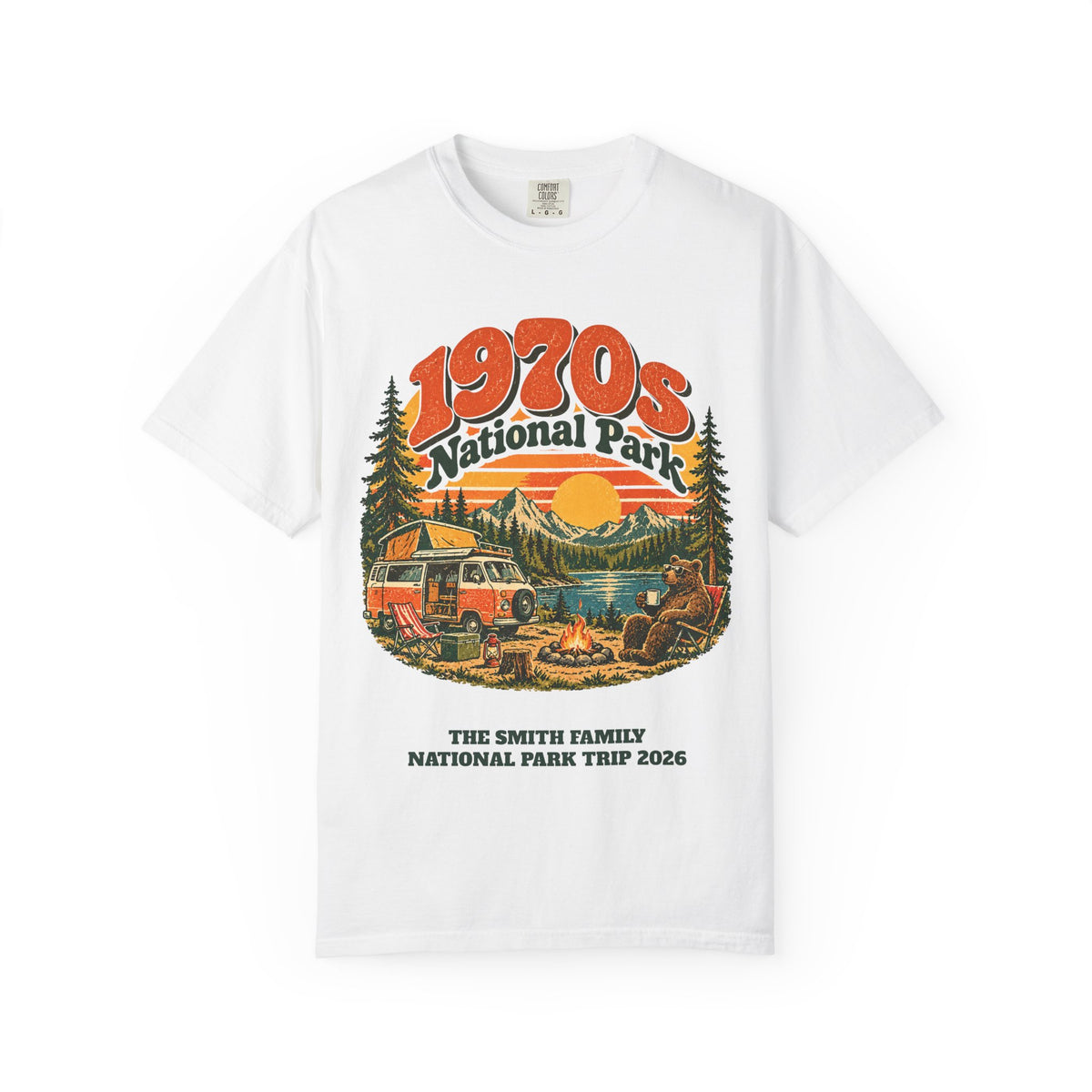 Custom 1970s National Park Family Camping Shirt