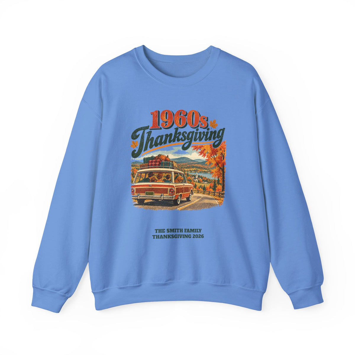 Custom 1960s Thanksgiving Family Road Trip Sweatshirt