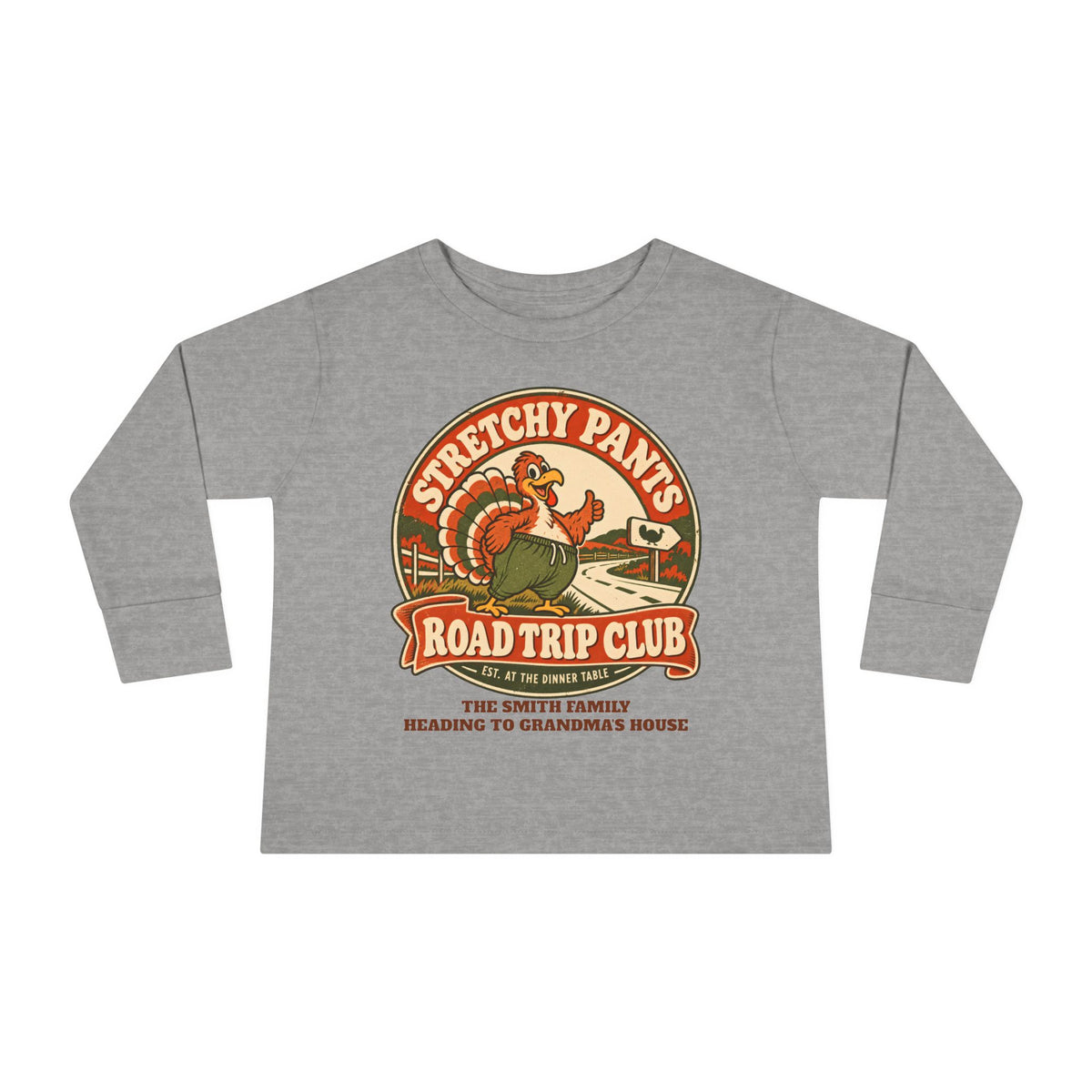 Custom Toddler Stretchy Pants Thanksgiving Long Sleeve Shirt