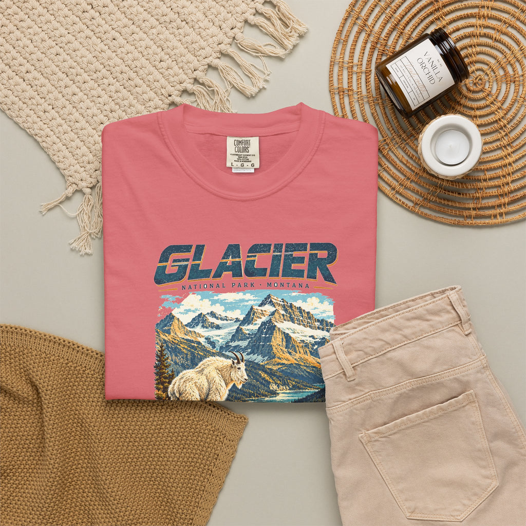 Custom Glacier National Park Vintage Mountain Goat Shirt