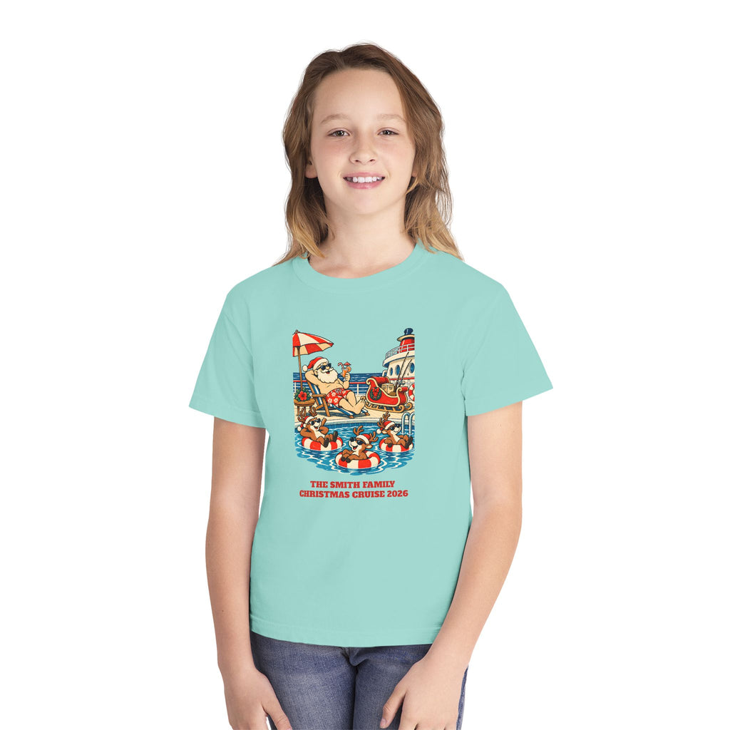 Custom Kids Santa Pool Day Christmas Cruise Shirt
