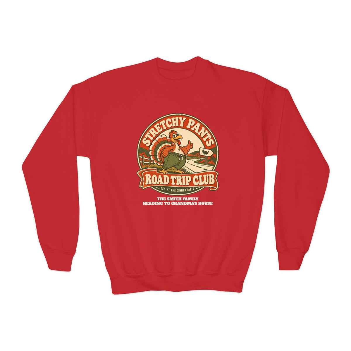 Custom Kids Stretchy Pants Thanksgiving Sweatshirt