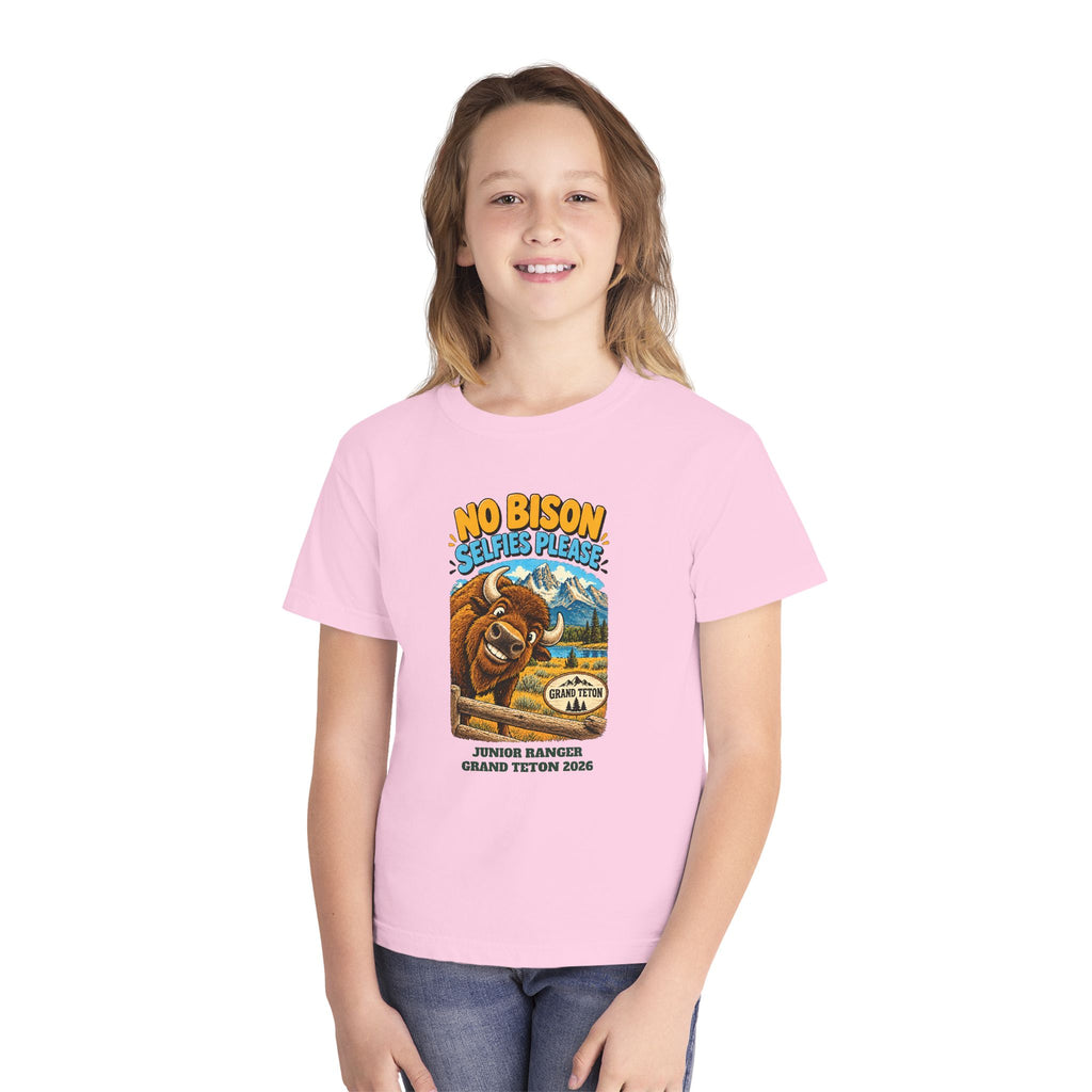 Custom Kids Grand Teton National Park Funny Bison Shirt