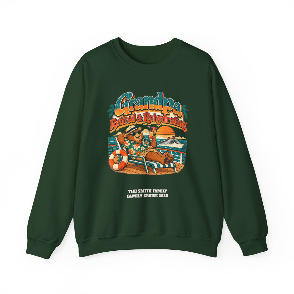 Custom Grandpa Retired & Rehydrating Cruise Sweatshirt