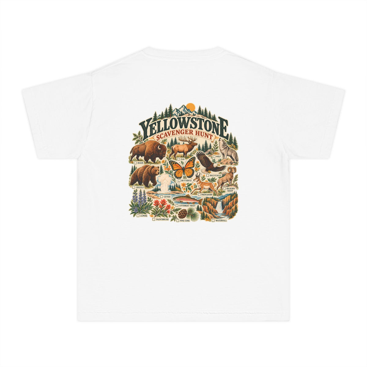 Custom Kids Yellowstone Scavenger Hunt Tee