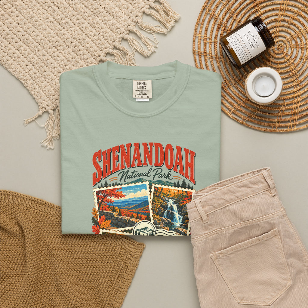 Custom Shenandoah National Park Stamp Collage Shirt