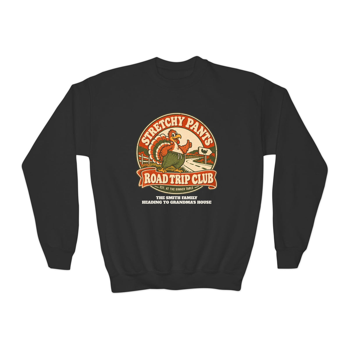 Custom Kids Stretchy Pants Thanksgiving Sweatshirt