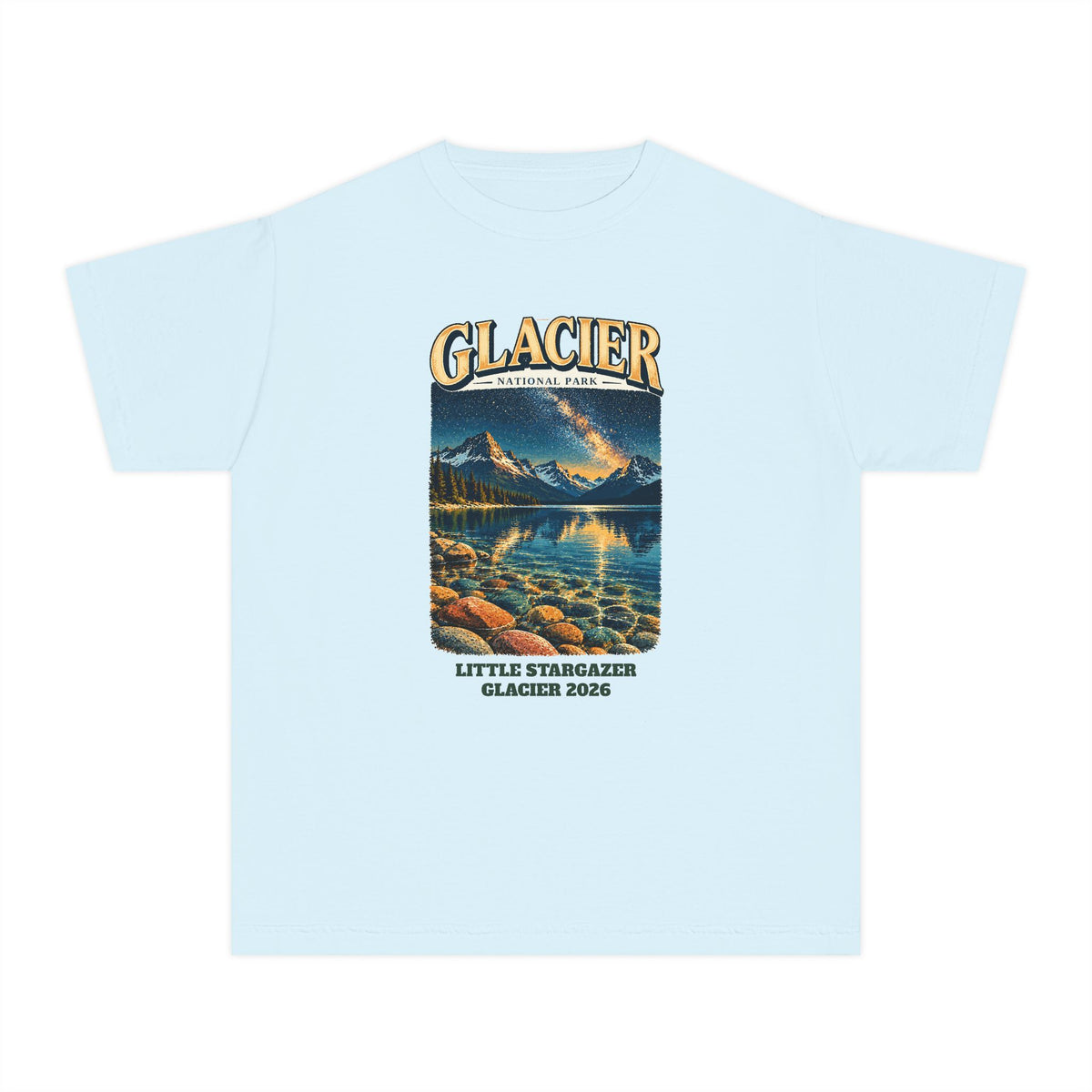 Custom Kids Glacier National Park Night Sky Shirt