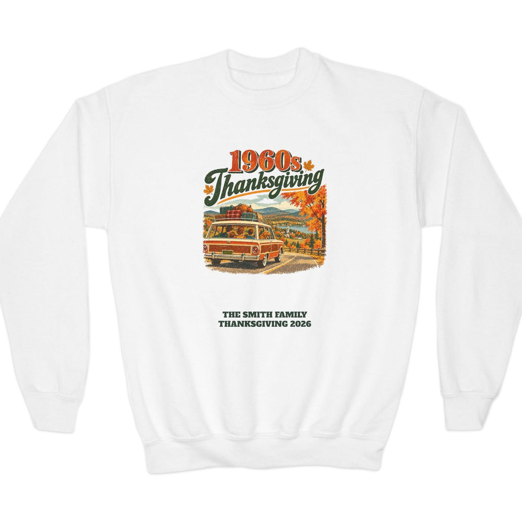 Custom Kids 1960s Thanksgiving Road Trip Sweatshirt