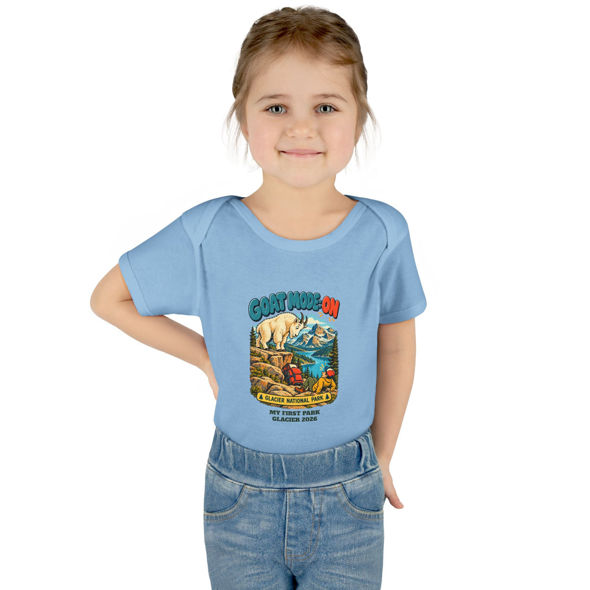 Custom Baby Glacier National Park Funny Goat Mode Onesie