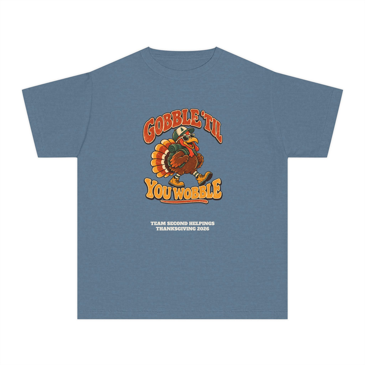 Custom Kids Gobble 'Til You Wobble Thanksgiving Shirt