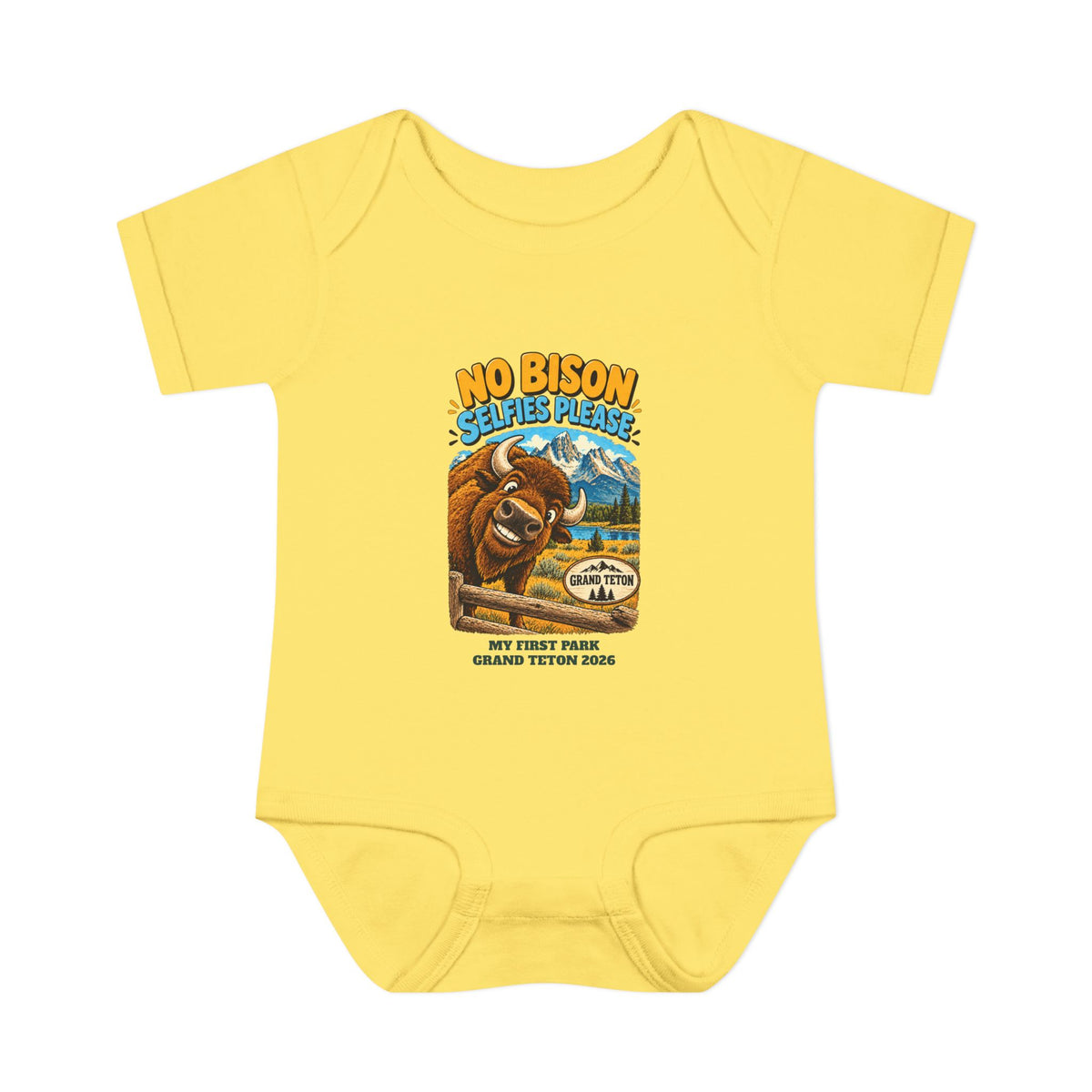 Custom Baby Grand Teton National Park Funny Bison Onesie