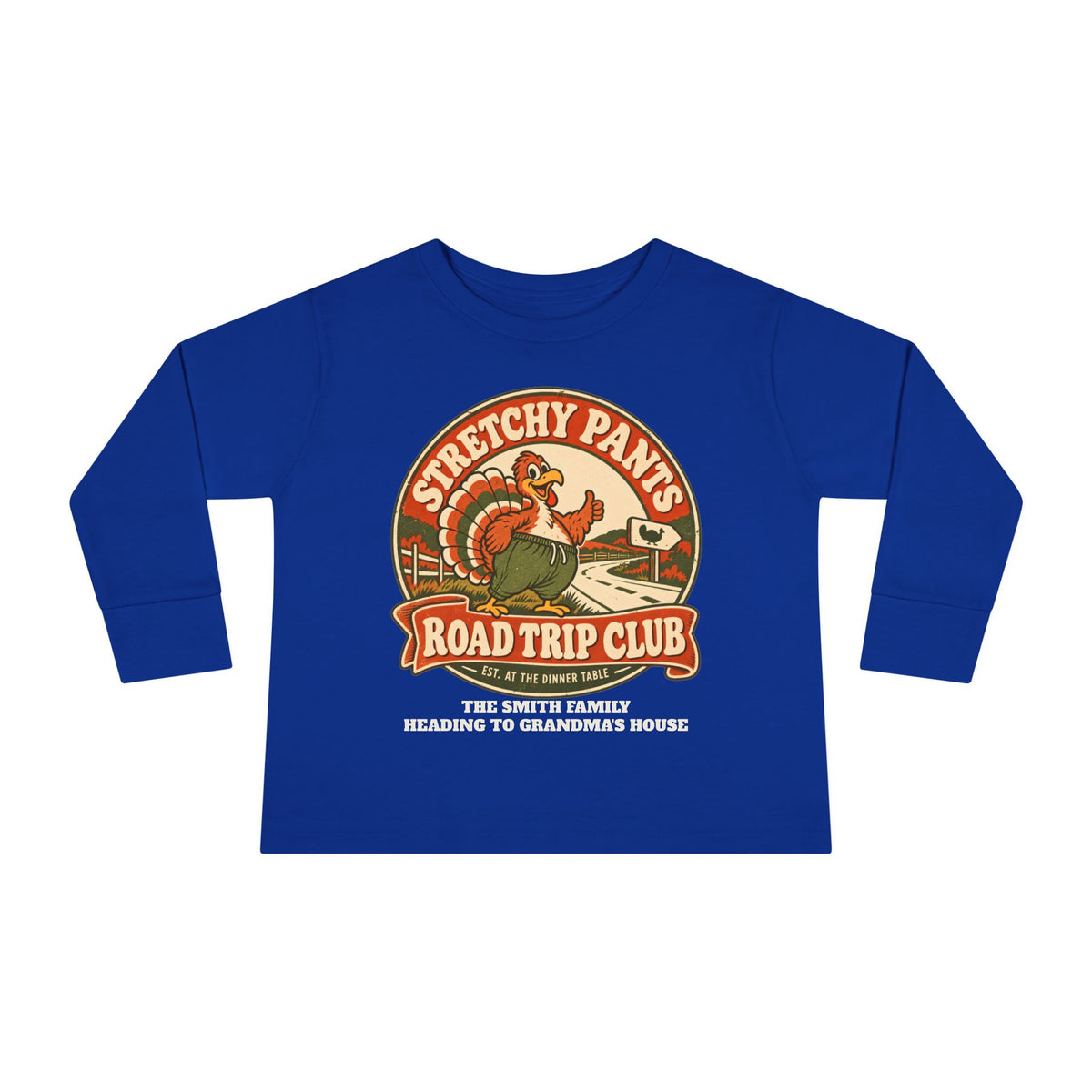 Custom Toddler Stretchy Pants Thanksgiving Long Sleeve Shirt