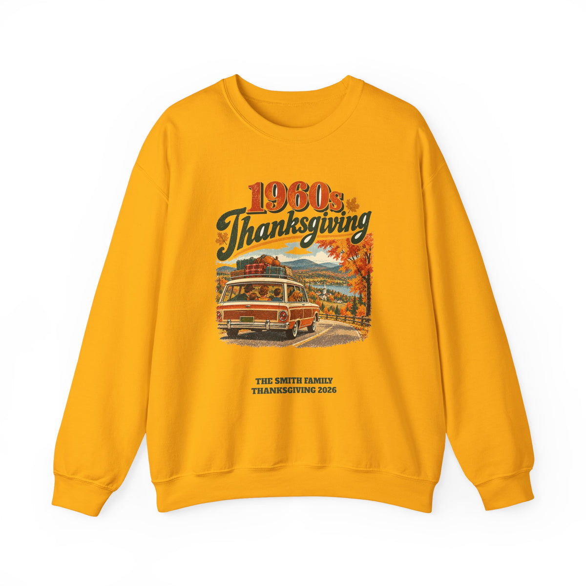 Custom 1960s Thanksgiving Family Road Trip Sweatshirt