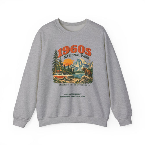 Custom 1960s National Park Family Trip Sweatshirt