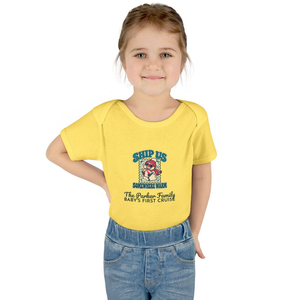 Custom Baby Ship Us Somewhere Warm Cruise Onesie