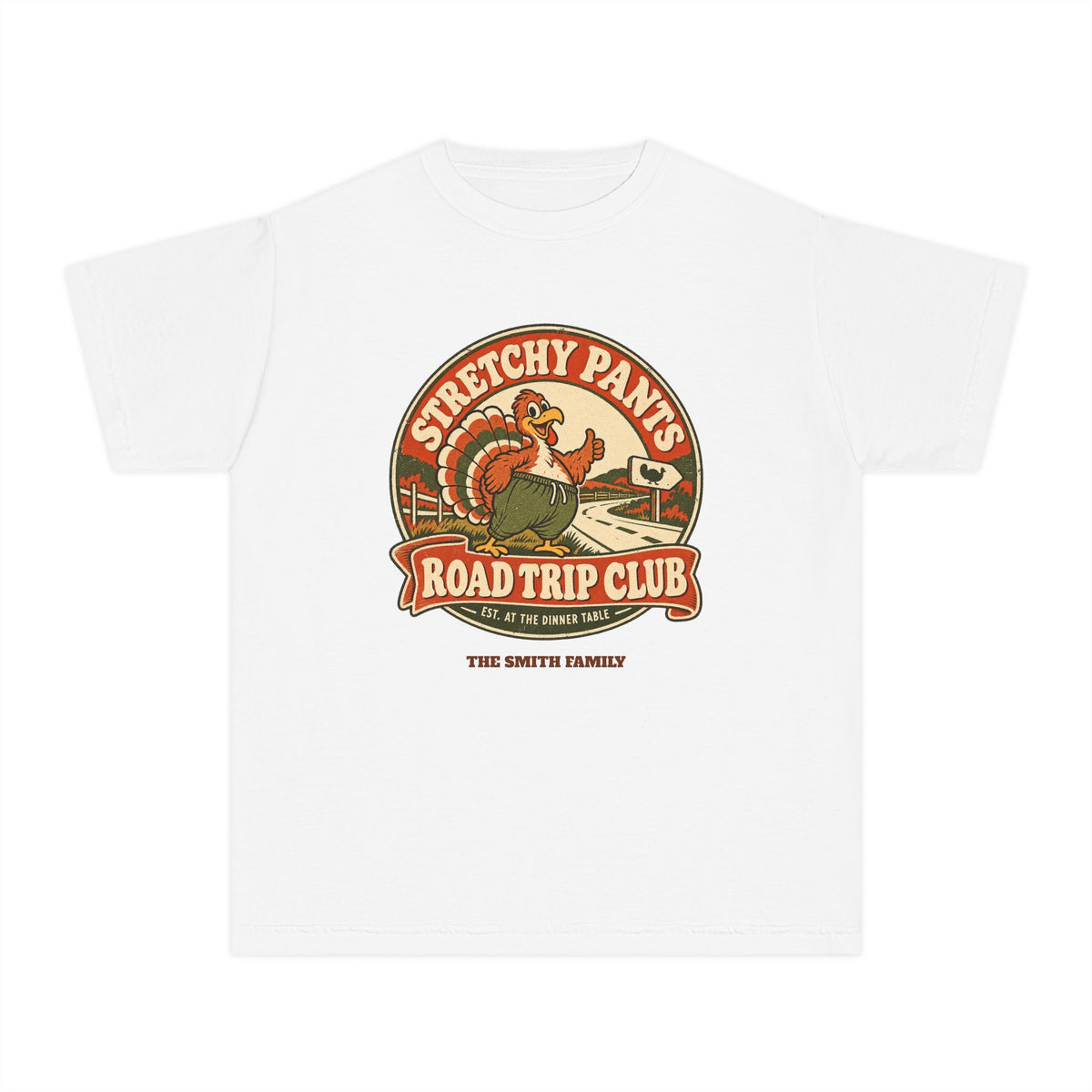 Custom Kids Stretchy Pants Thanksgiving Shirt